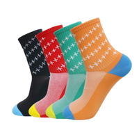 Custom nylon 3D print running compression crew socks with logo