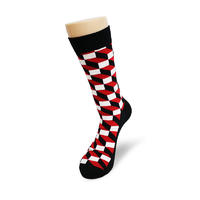 Crazy happy men’s socks Unisex Argyle Crew Socks Cotton dress socks business socks funny socks