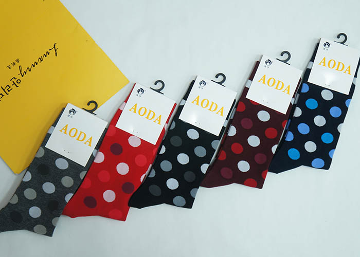 product-Aoda Clothes-Wholesale Comfortable Dots Happy Socks Custom Fashion Cotton-Blend Dress Socks